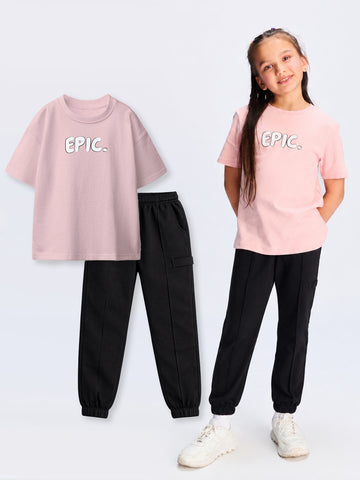 Graphic Tshirt & Airy Chic Joggers Set