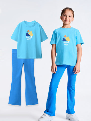 Graphic Tee & Flared Leggings Set