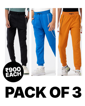 3-Pack Sporty Piping Joggers