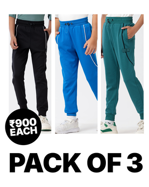 3-Pack Sporty Piping Joggers