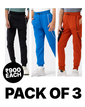 3-Pack Sporty Piping Joggers