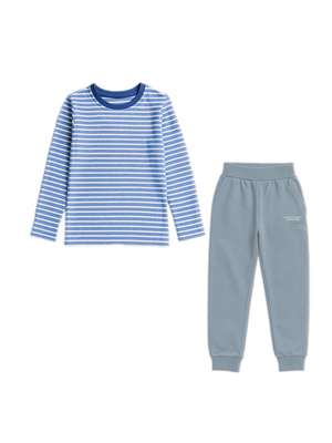 2-Pack Striped Tee & Winter Joggers