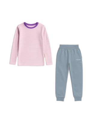 2-Pack Striped Tee & Winter Joggers