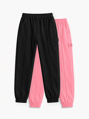 Pack of 2 Girls Cotton Joggers