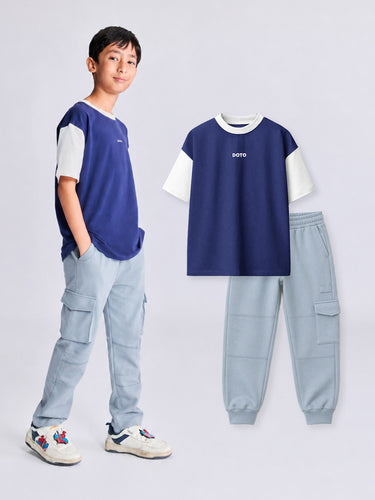 2-Pack Colorblock Tee & Cargo Joggers
