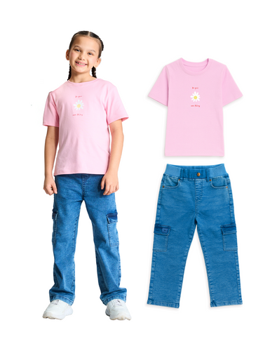 2-Pack Cargo Denim & Graphic Tee