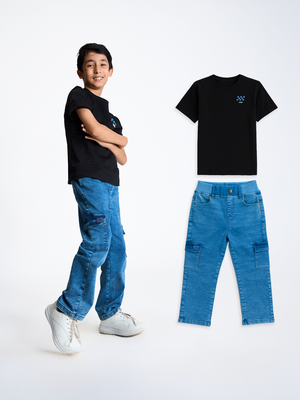 2-Pack Cargo Denim & Graphic Tee