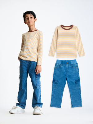 2-Pack Cargo Denim & Classic Stripped Tee