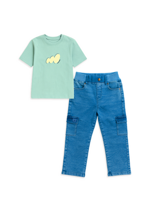2-Pack Cargo Denim & Graphic Tee