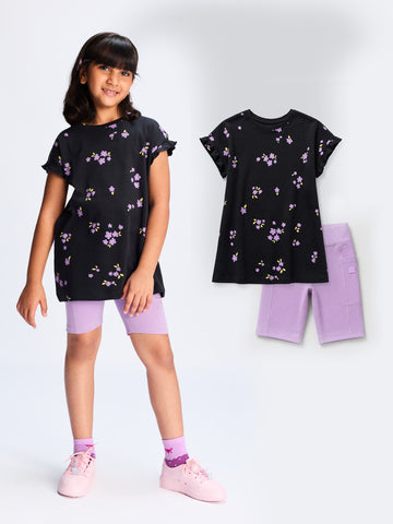 Long Top & Cycling Shorts Set