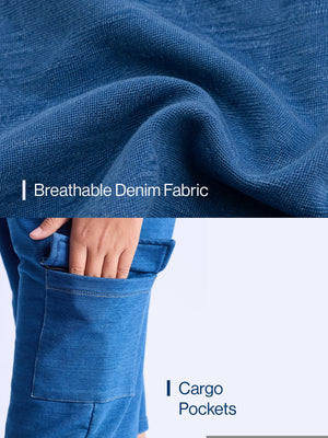 2-Pack Relaxed Graphic Tee & Cargo Denim Shorts