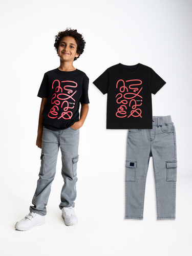 2-Pack Cargo Denim & Graphic Tee