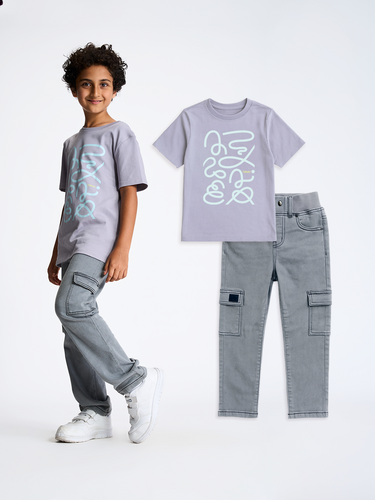 2-Pack Cargo Denim & Graphic Tee