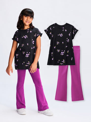 Long Top & Flared Leggings Set