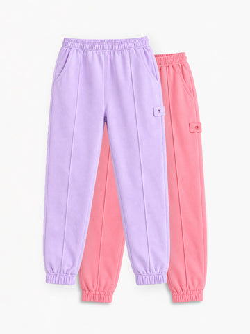 Pack of 2 Girls Cotton Joggers