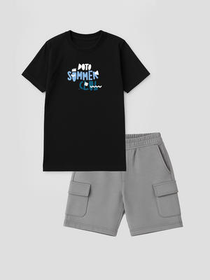 2-Pack Classic Cotton T-shirt & Ponte Cargo Shorts