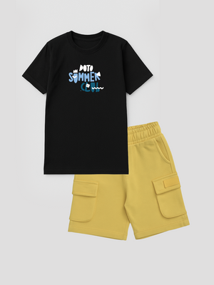 2-Pack Classic Cotton T-shirt & Ponte Cargo Shorts