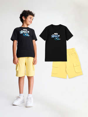 2-Pack Classic Cotton T-shirt & Ponte Cargo Shorts