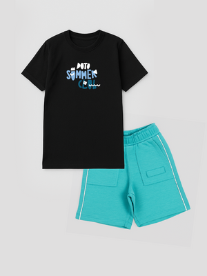 2-Pack Classic Cotton T-shirt & Ponte Cargo Shorts