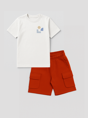 2-Pack Classic Cotton T-shirt & Ponte Cargo Shorts