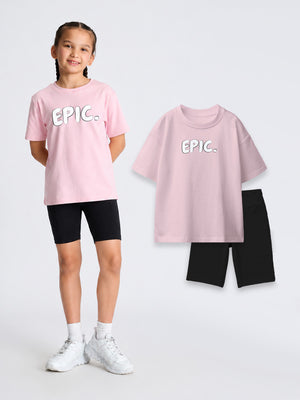 Relaxed Graphic Tshirt & Cycling Shorts Set