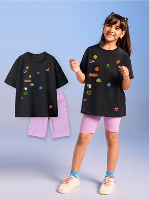 Relaxed Graphic Tshirt & Cycling Shorts Set