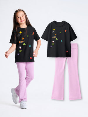 Relaxed Graphic Tshirt & Flared Leggings Set