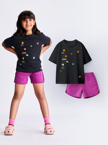 Graphic Top & Girl Shorts Set