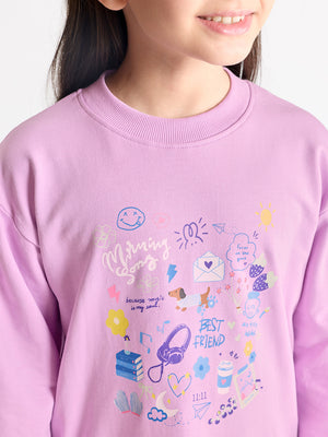 Girls Printed Sweatshirt