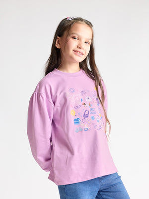 Girls Printed Sweatshirt